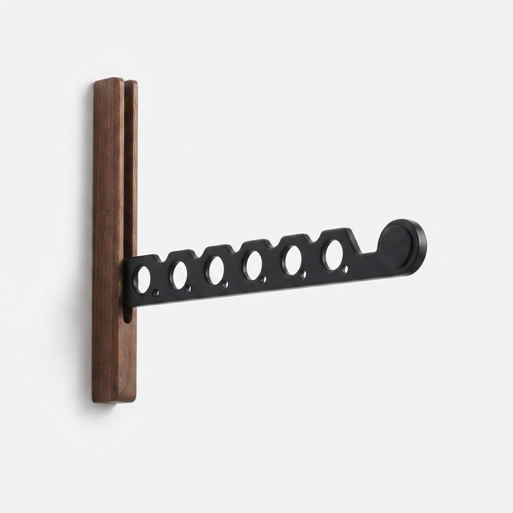 Folding Wooden Wall Clothes Rack
