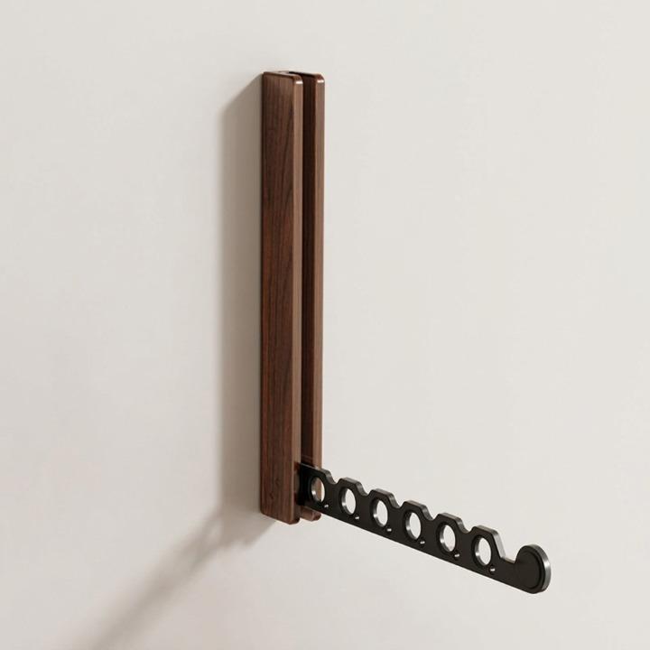 Folding Wooden Wall Clothes Rack