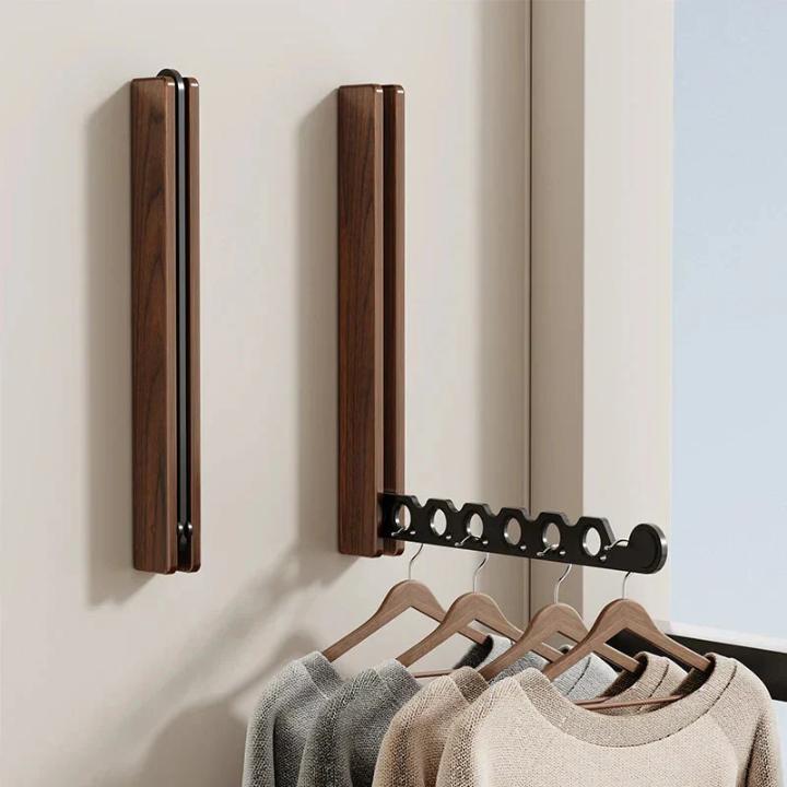 Folding Wooden Wall Clothes Rack