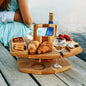 Folding Wooden Wine and Snack Table