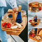Folding Wooden Wine and Snack Table