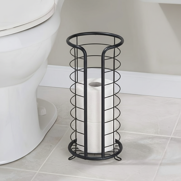 Freestanding Toilet Roll Holder with Storage