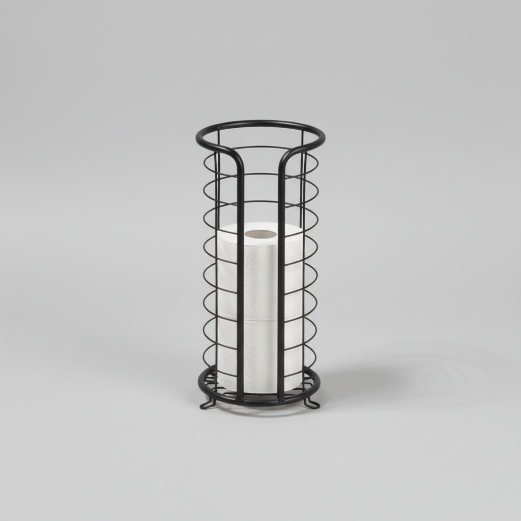 Freestanding Toilet Roll Holder with Storage