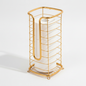 Freestanding Toilet Roll Holder with Storage in Gold