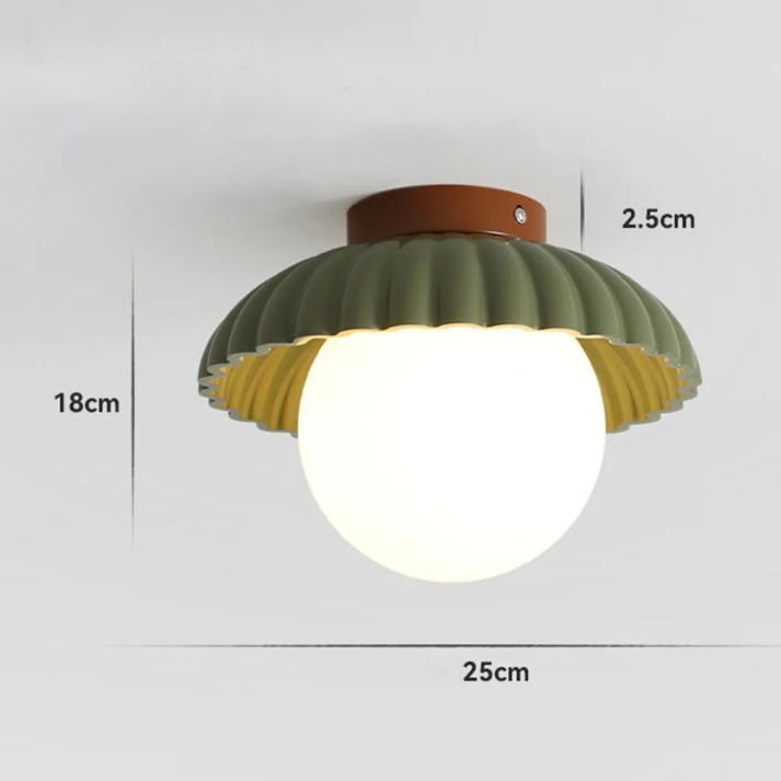 Frosted Glass Globe Ceiling Light – full view