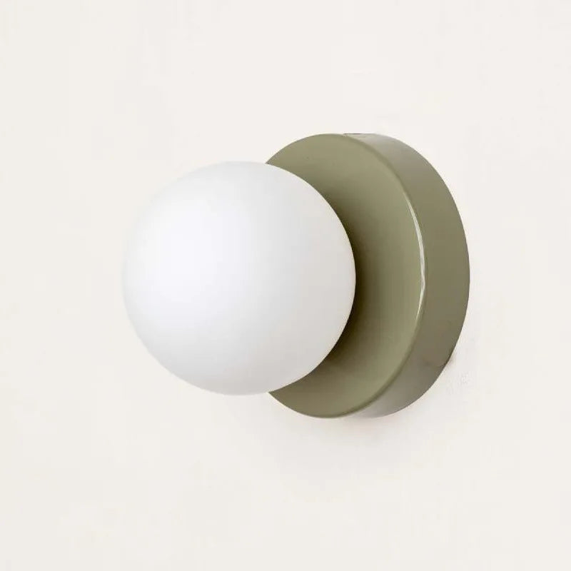 Frosted Glass Globe Wall Lamp in Green