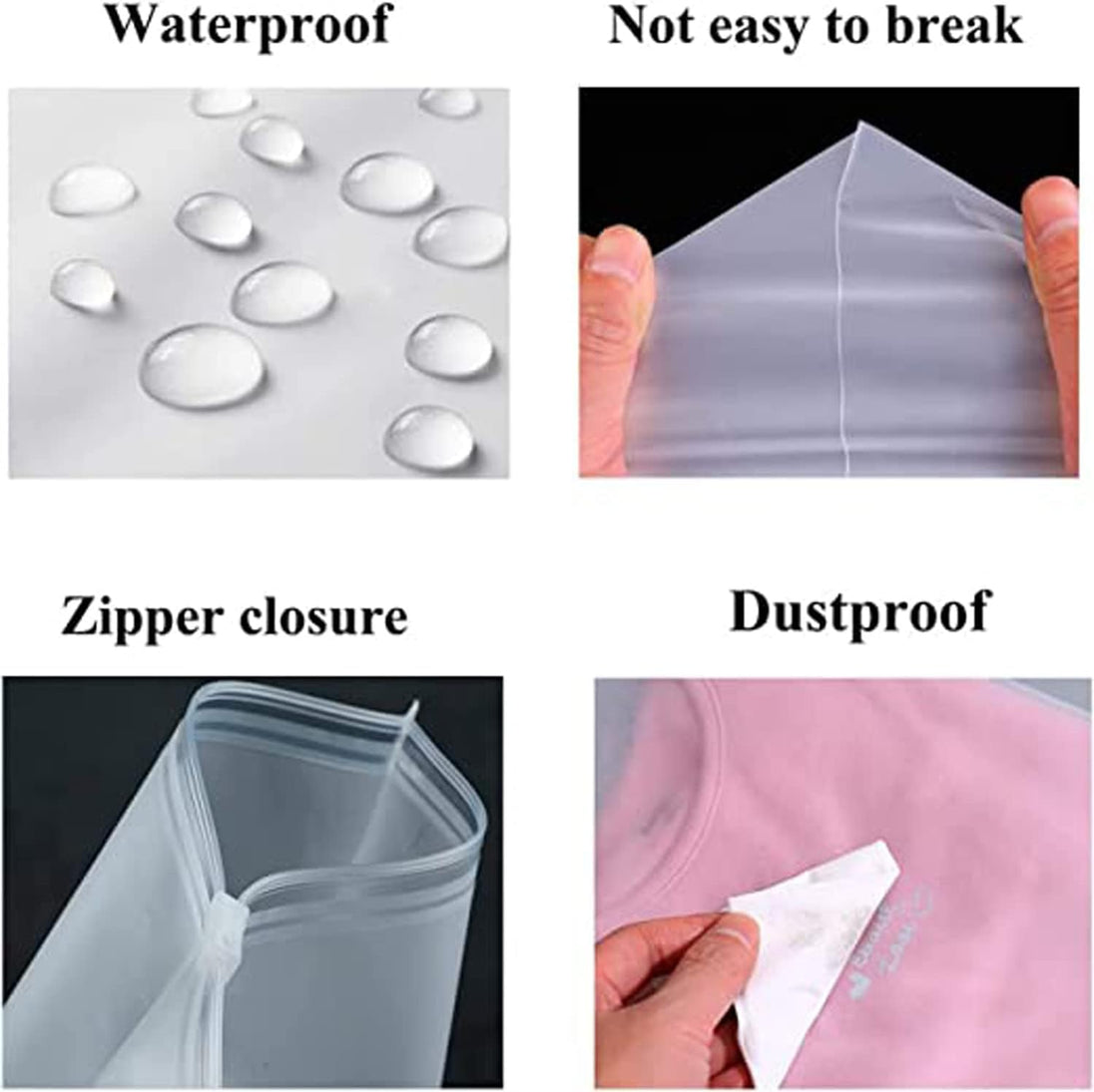 Frosted Zip Storage Bags, 20-Pack