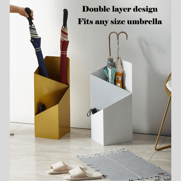Geometric Umbrella Stand with Drip Tray