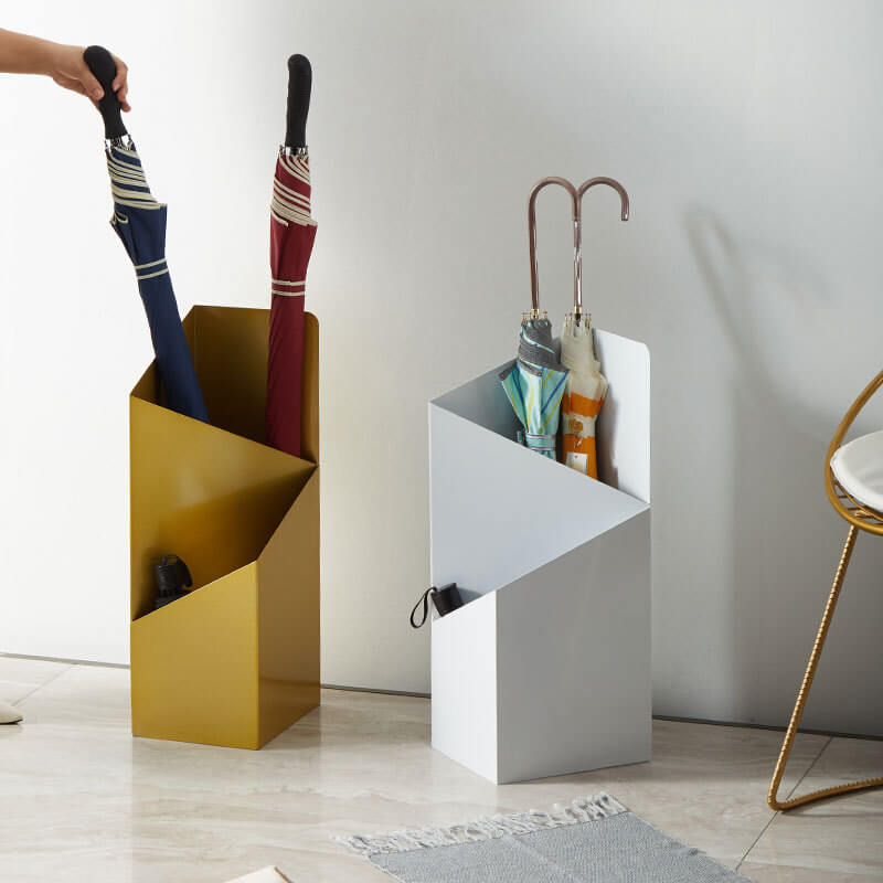 Geometric Umbrella Stand with Drip Tray