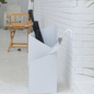 Geometric Umbrella Stand with Drip Tray in White