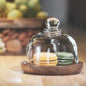 Glass Bowl with Acacia Wood Lid