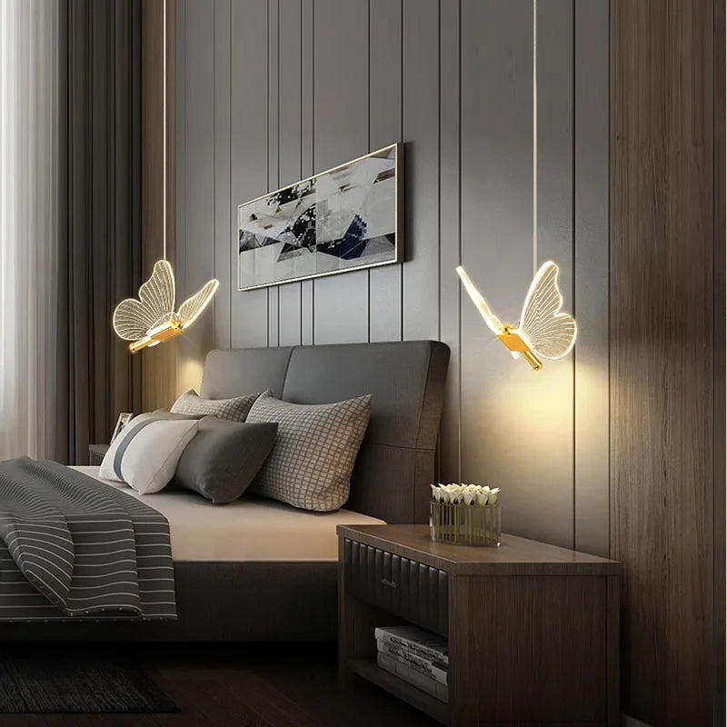 Glass Butterfly LED Pendant Light