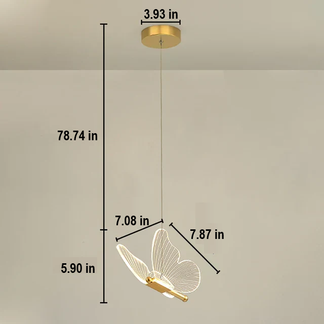 Glass Butterfly LED Pendant Light