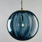 Glass Globe LED Pendant Light in Blue