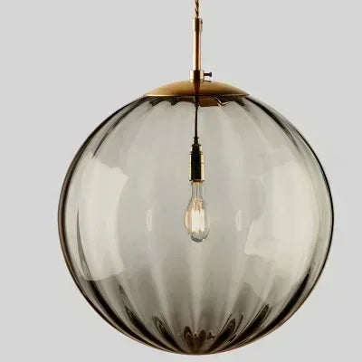 Glass Globe LED Pendant Light in Smoky Grey