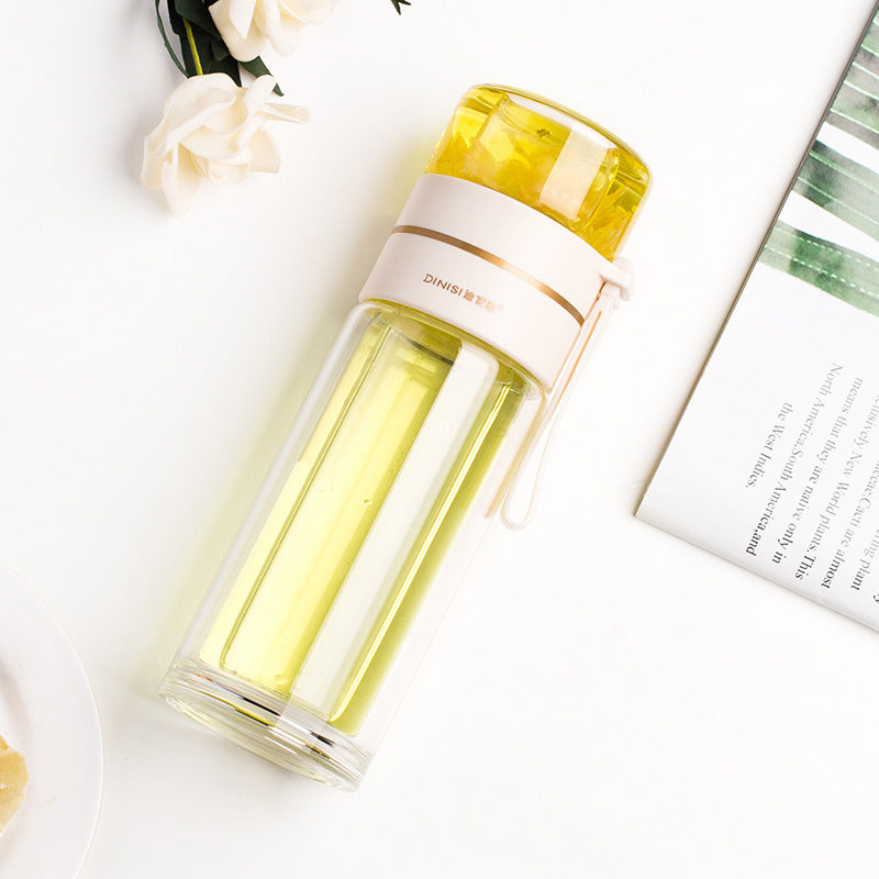 Glass Tea Infuser Bottle in White