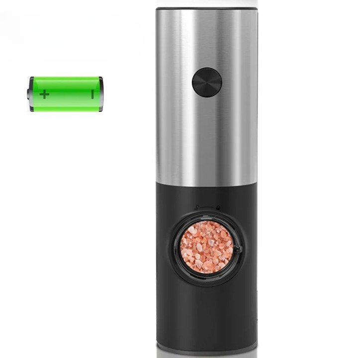 Gravity Electric Salt and Pepper Mill with LED – Silver Mill