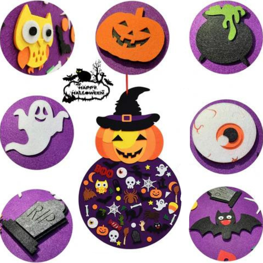 Halloween Felt Board with Pumpkin and 50+ Felt Pieces