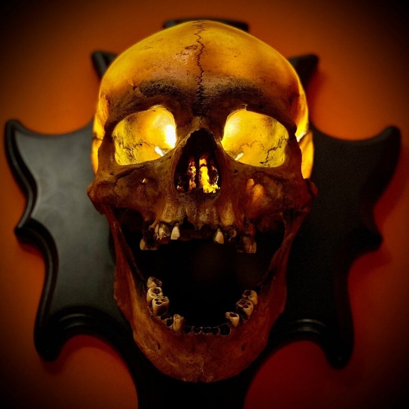Halloween Skull Lamp with Sound and LED Light