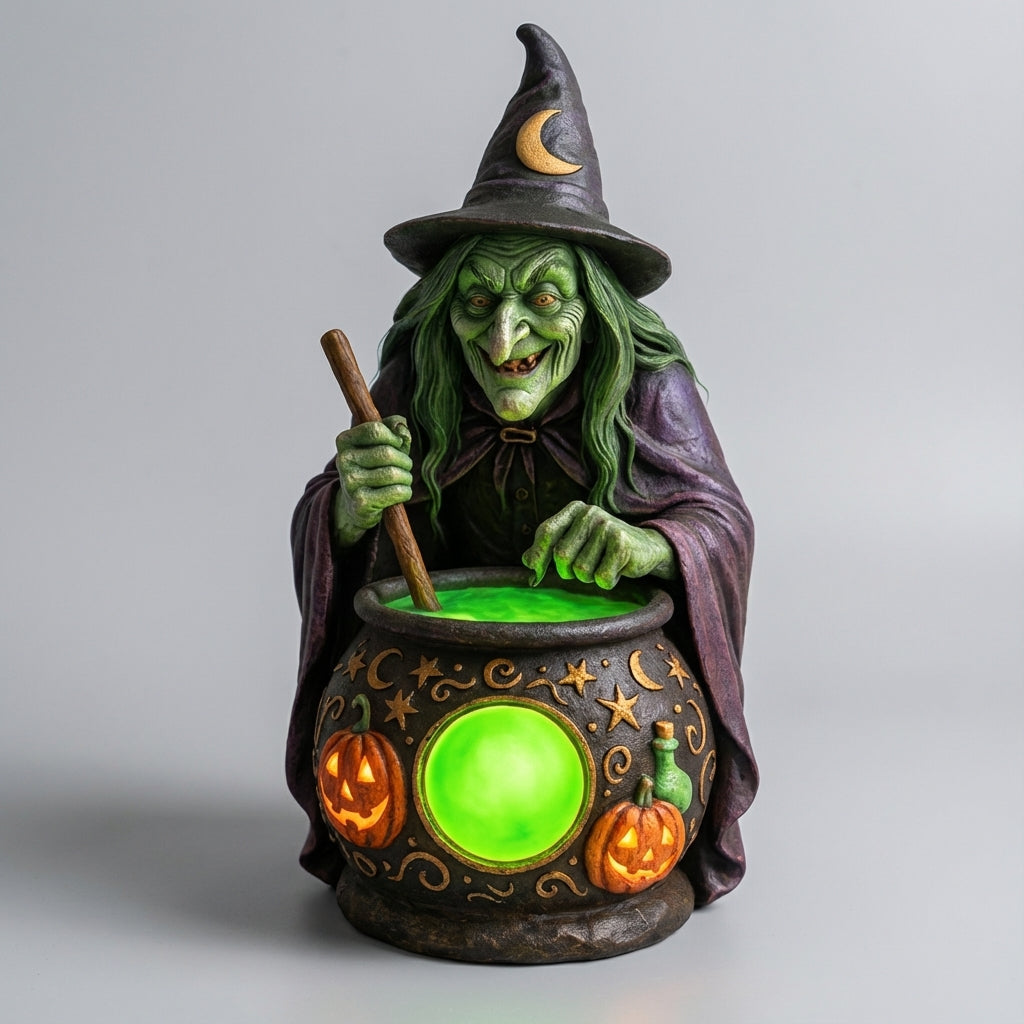 Halloween Witch Cauldron LED Lamp