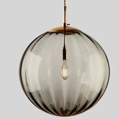 Glass Ball Pendant Light in Smoke Grey