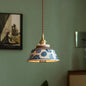 Hand-painted ceramic pendant light