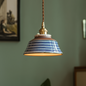 Hand-painted ceramic pendant light