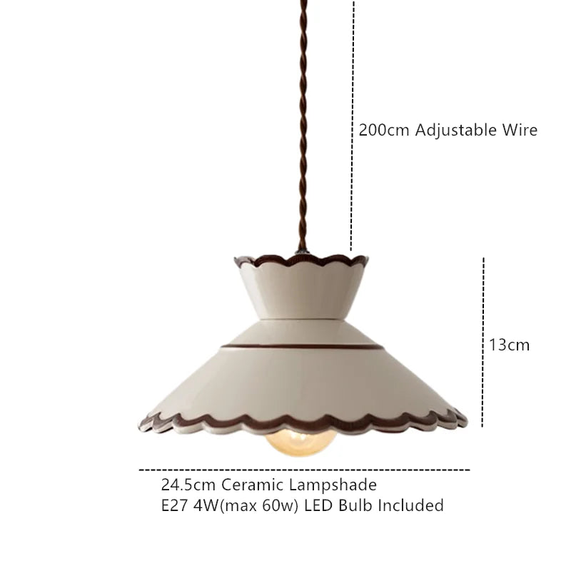 Hand-painted ceramic pendant light
