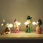 Handcrafted Wood Table Lamp with Fabric Shade