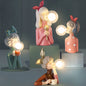 Handcrafted Wood Table Lamp with Fabric Shade