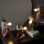 Handcrafted Wood Table Lamp with Fabric Shade