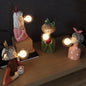 Handcrafted Wood Table Lamp with Fabric Shade