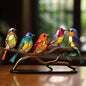 Handmade Coloured Glass Bird Figurines – 5 Birds