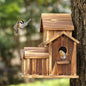 Handmade Six-Entrance Wooden Birdhouse