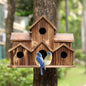 Handmade Six-Entrance Wooden Birdhouse