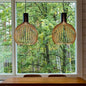Handmade Wooden Pendant Light in black with natural wood interior