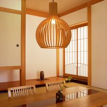 Handmade Wooden Pendant Light in natural wood