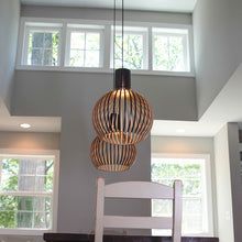 Handmade Wooden Pendant Light in natural wood