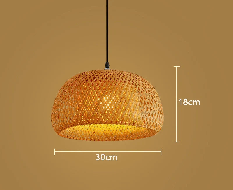 Bamboo and Rattan Pendant Light – styled view