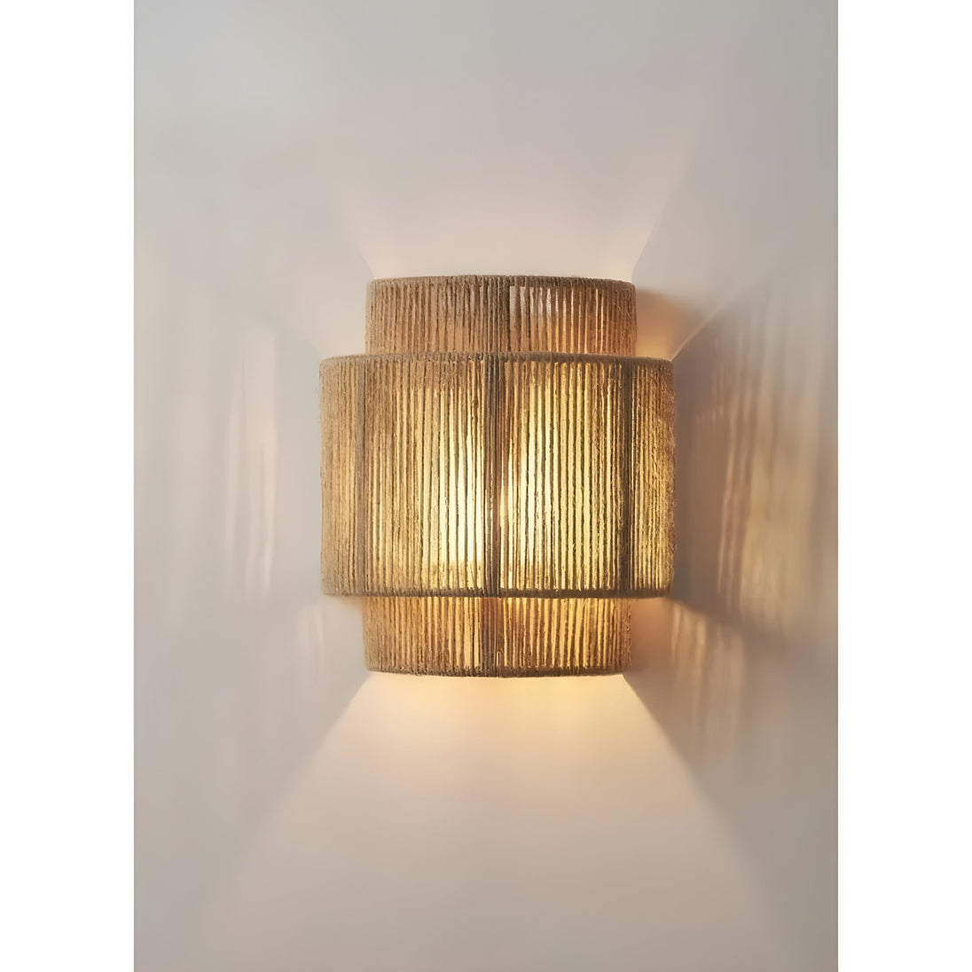 Handwoven Rattan Wall Light