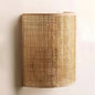 Handwoven Rattan Wall Light in Light Brown