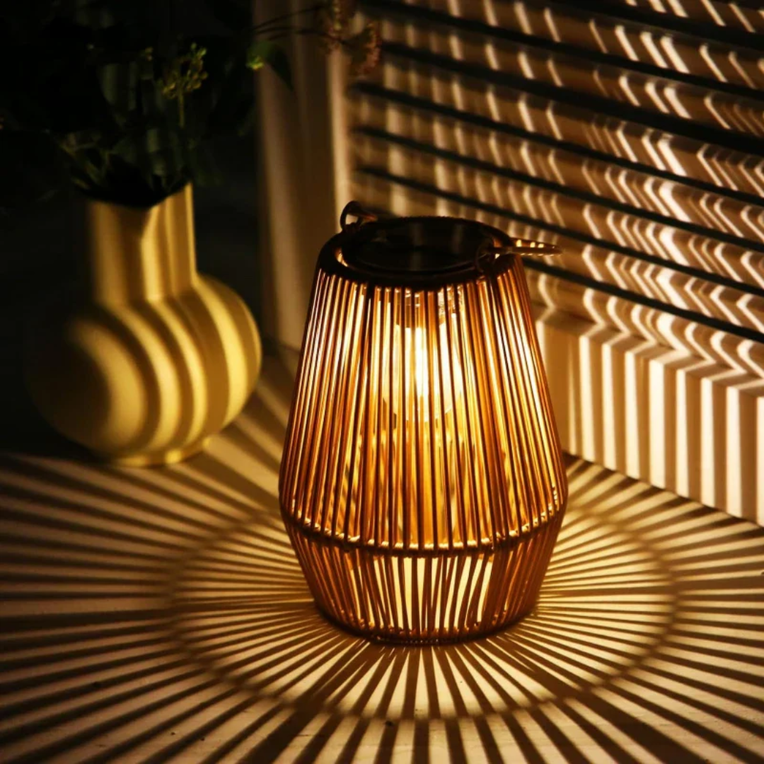 Handwoven Solar Garden Lantern