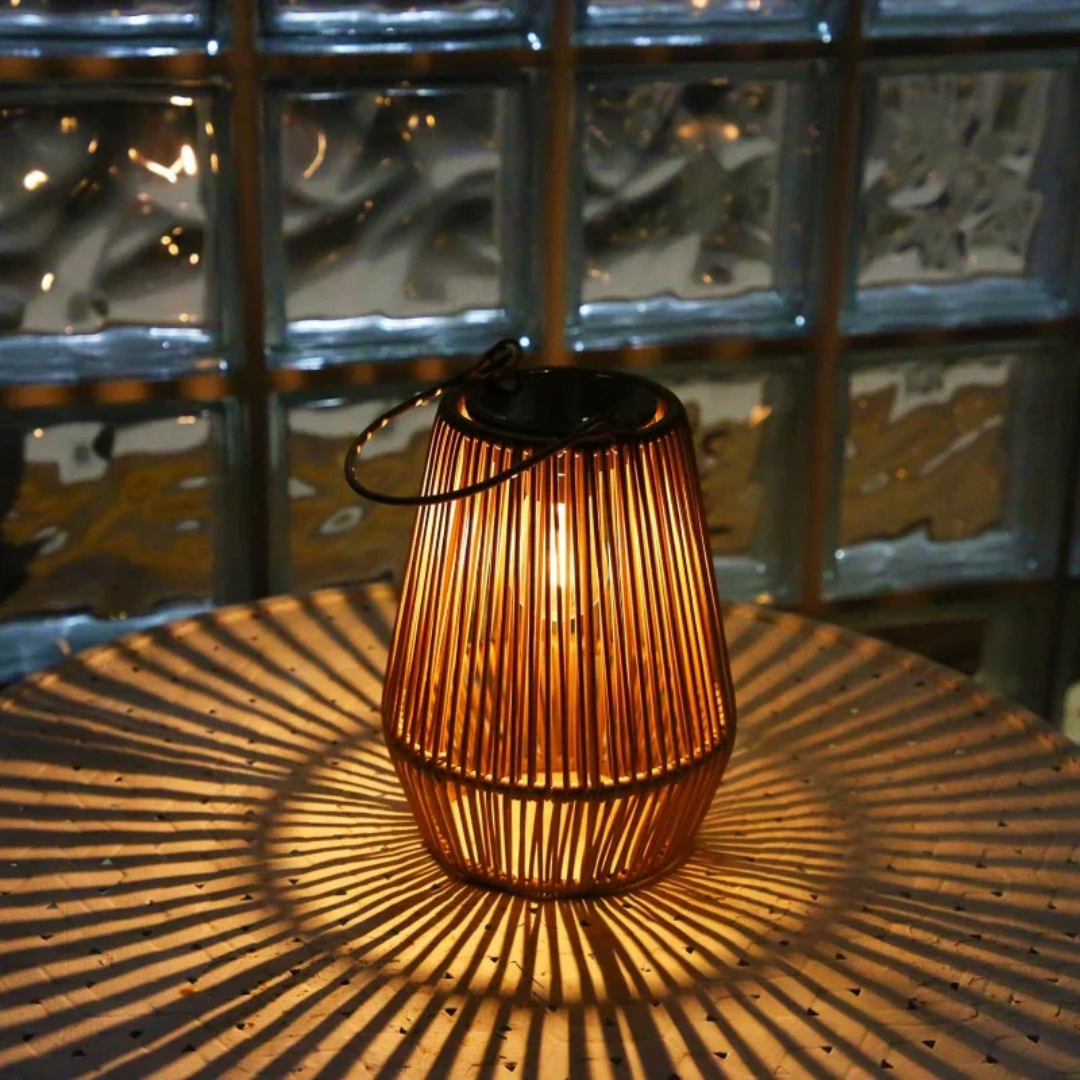 Handwoven Solar Garden Lantern
