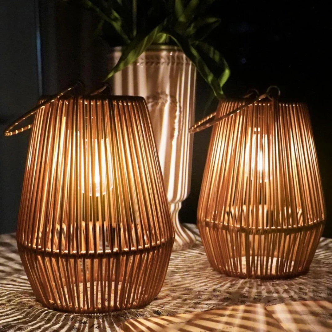 Handwoven Solar Garden Lantern