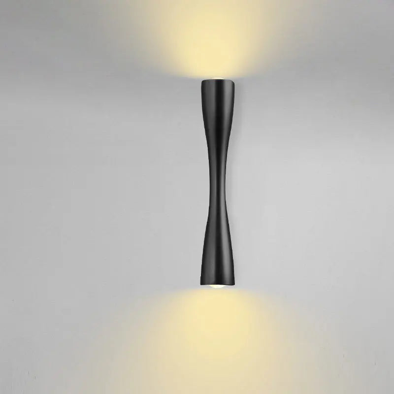 Hourglass Up and Down Wall Light in Black