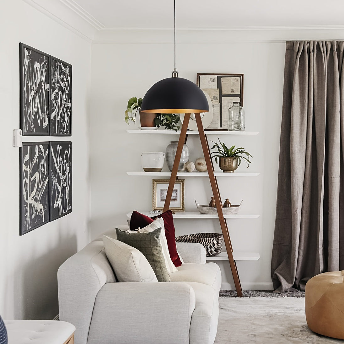 Industrial Iron Dome Pendant Light – detail view