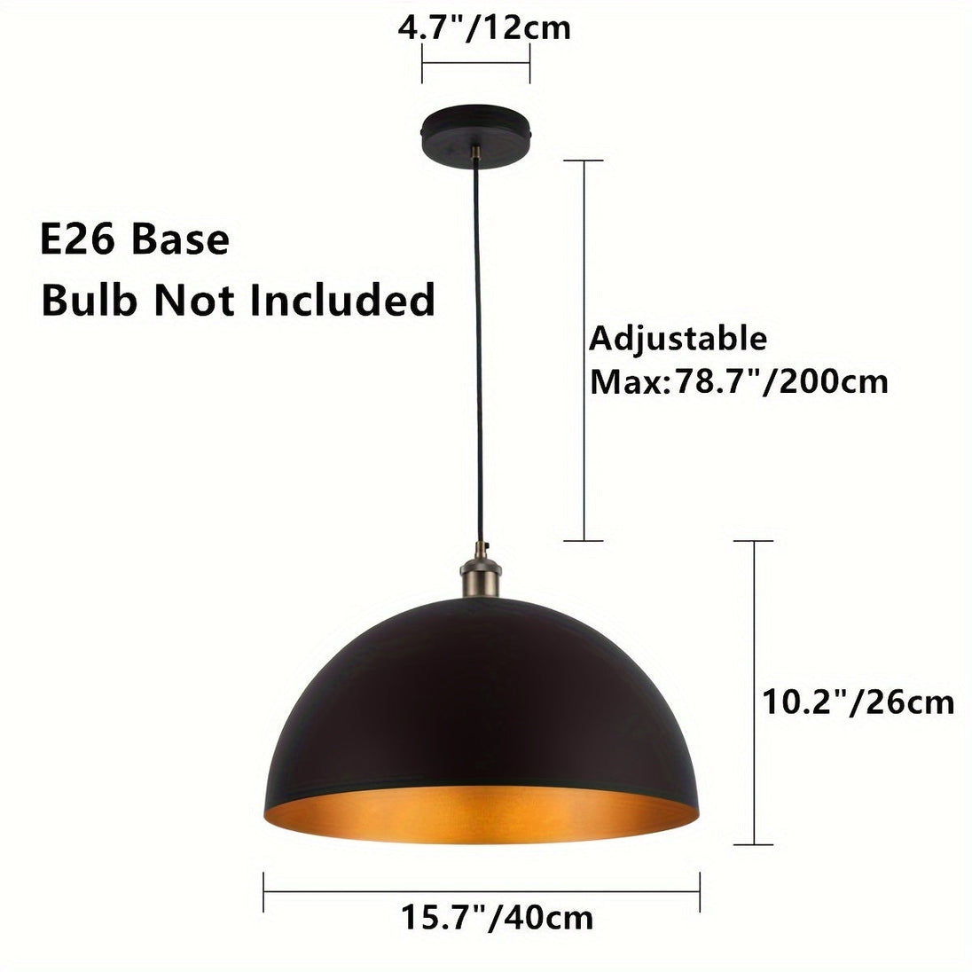 Industrial Iron Dome Pendant Light – lifestyle photo