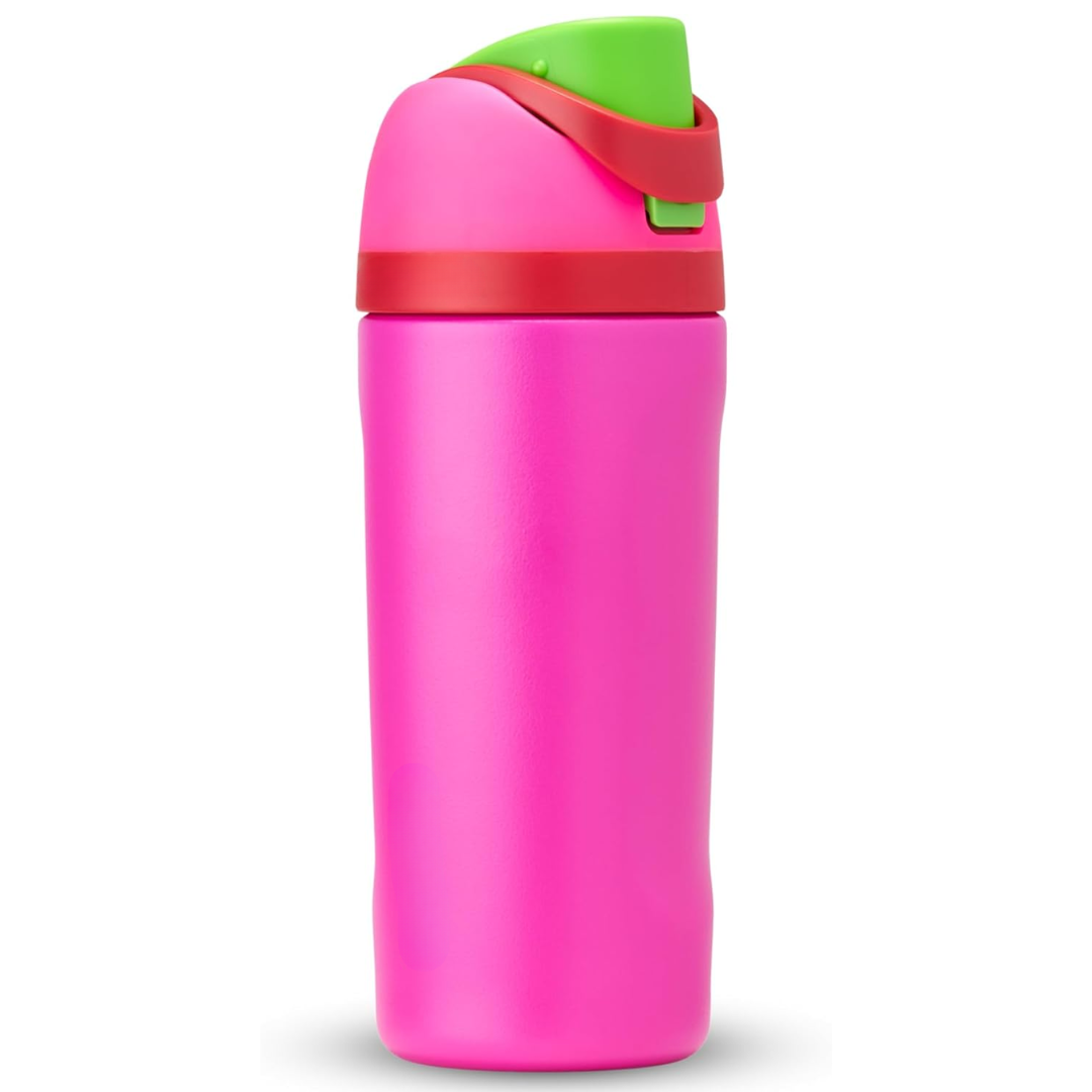 Insulated Stainless Steel Water Bottle with Straw in Pink