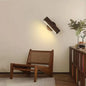 Rotating Wood and Aluminium Wall Lamp in Walnut