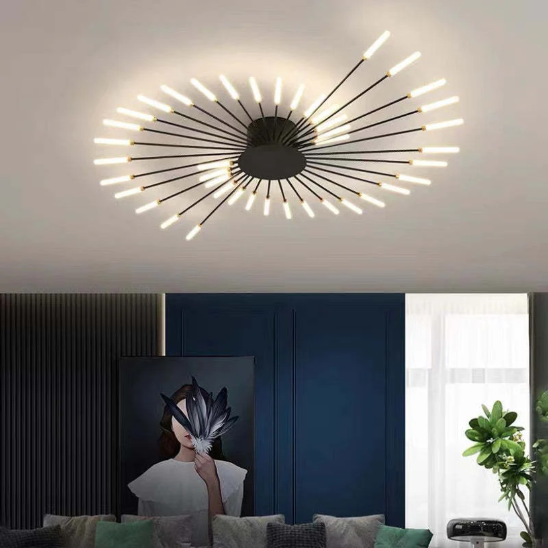 Large Modern LED Ceiling Light in Black